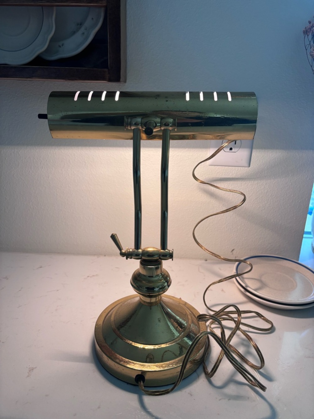Vintage Brass bankers Desk Lamp - Brass Finish set of 2